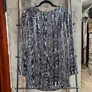 Adam Lippes Black White Long Sleeve Silk Tunic